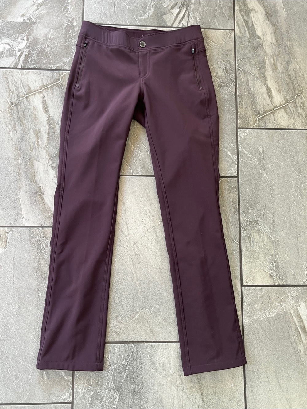 🤍 Kuhl Fleece Lined Pants Plum Wine Size 4 Regular Eggplant